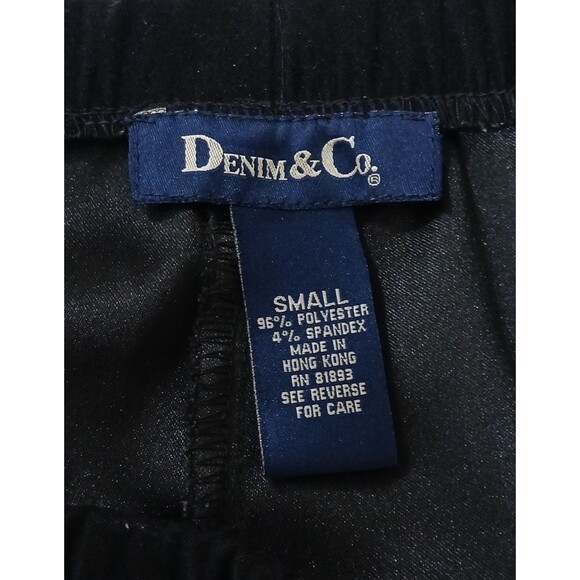 Denim & Co Women’s Small Black Velvet Pull-On Pants Y2K Goth Grunge Luxe EUC - Picture 11 of 11
